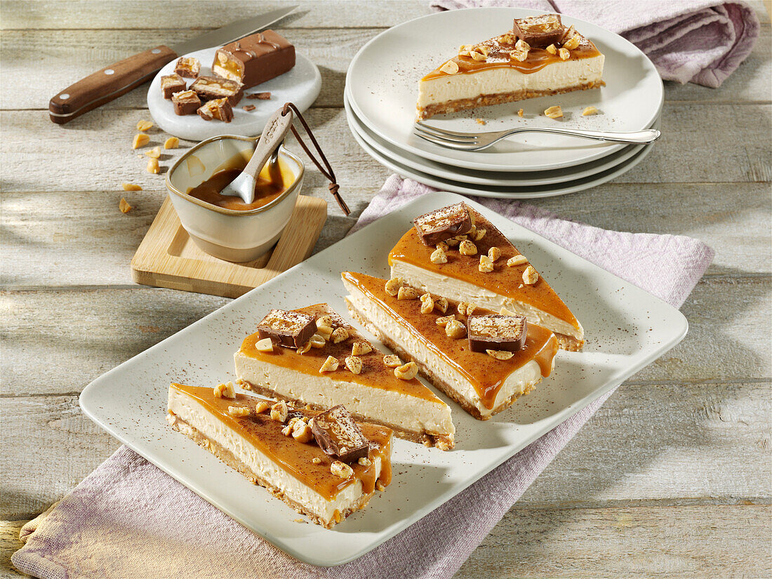 Peanut bar cake slices