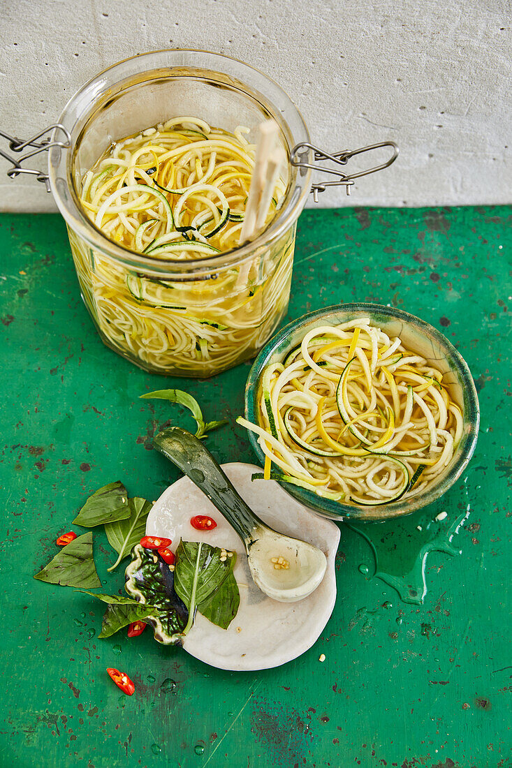 Japanese-style courgette pickles