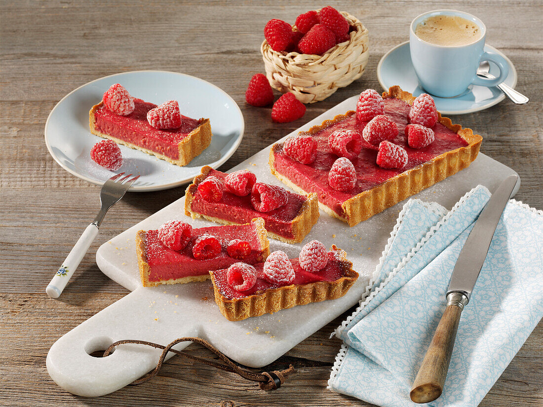 Raspberry curd tart