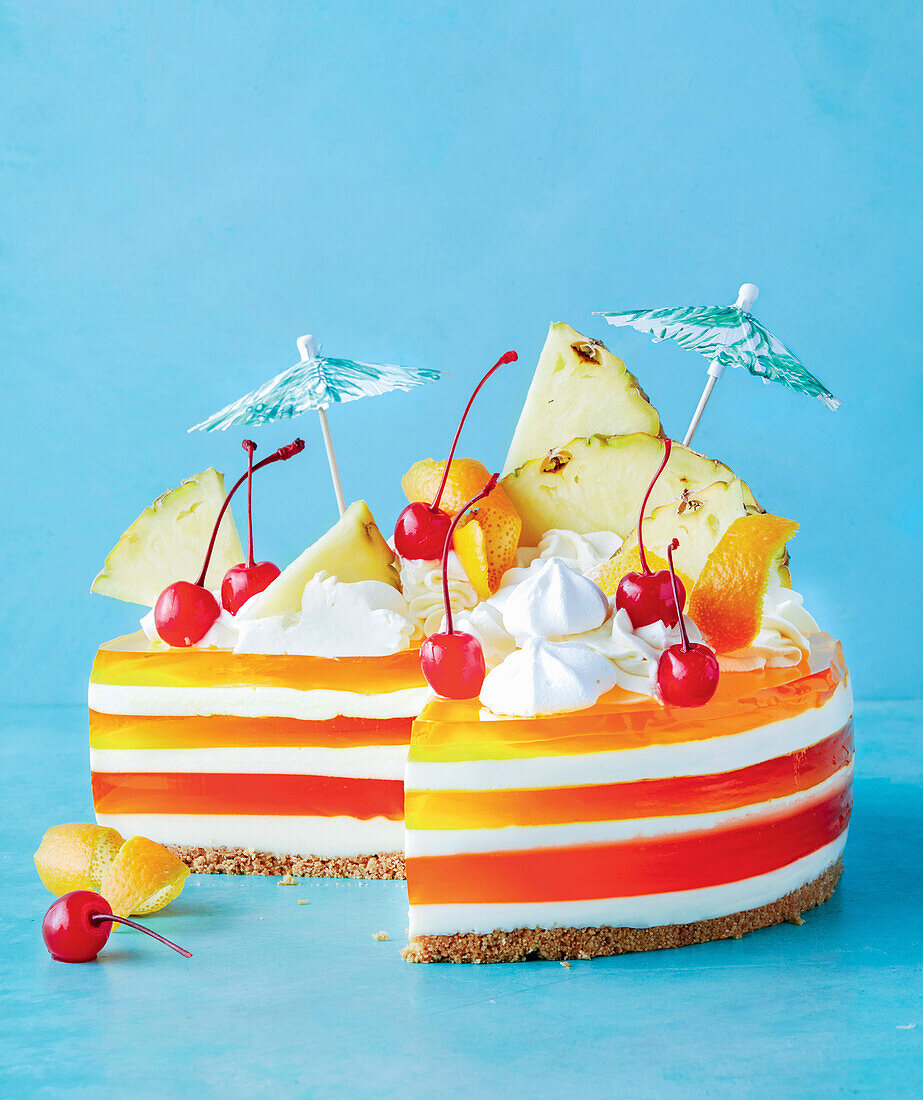 Singapore sling jelly cake