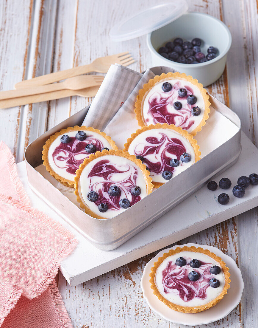 Blueberry yogurt tartlets