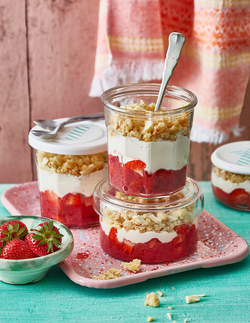 Upside down strawberry and rhubarb cheesecake