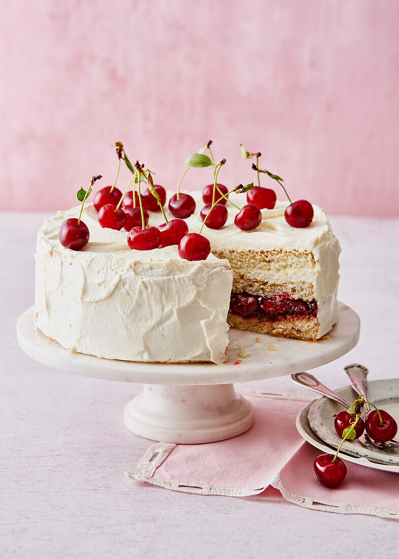 Sour cherry and earl grey cake