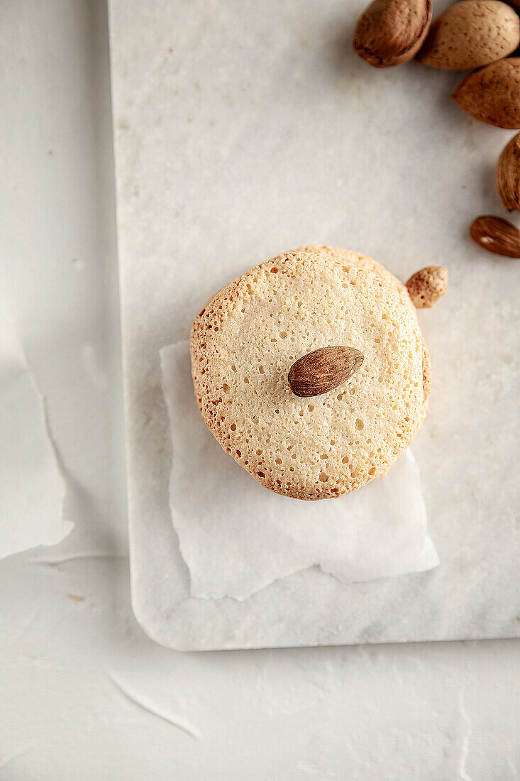 Almond cookies with almonds on top