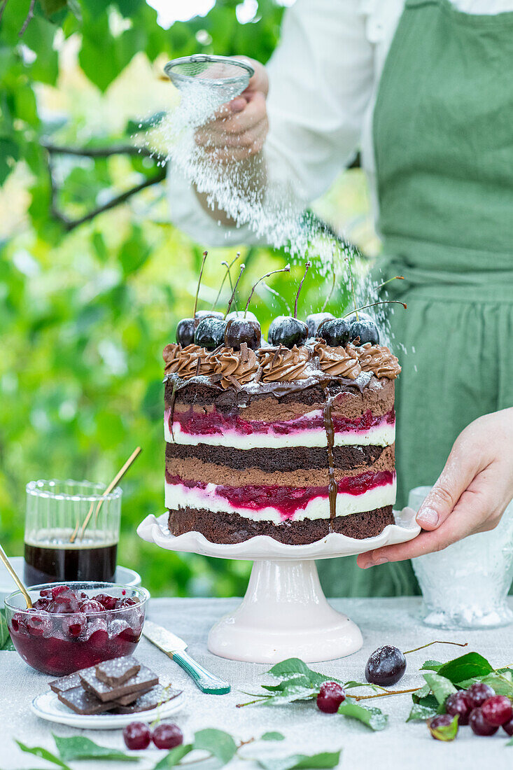 Cherry naked cake