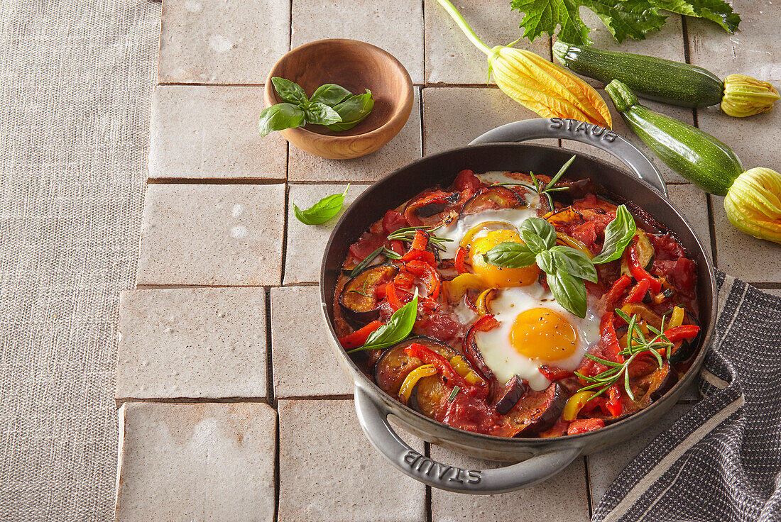 Ratatouille with eggs