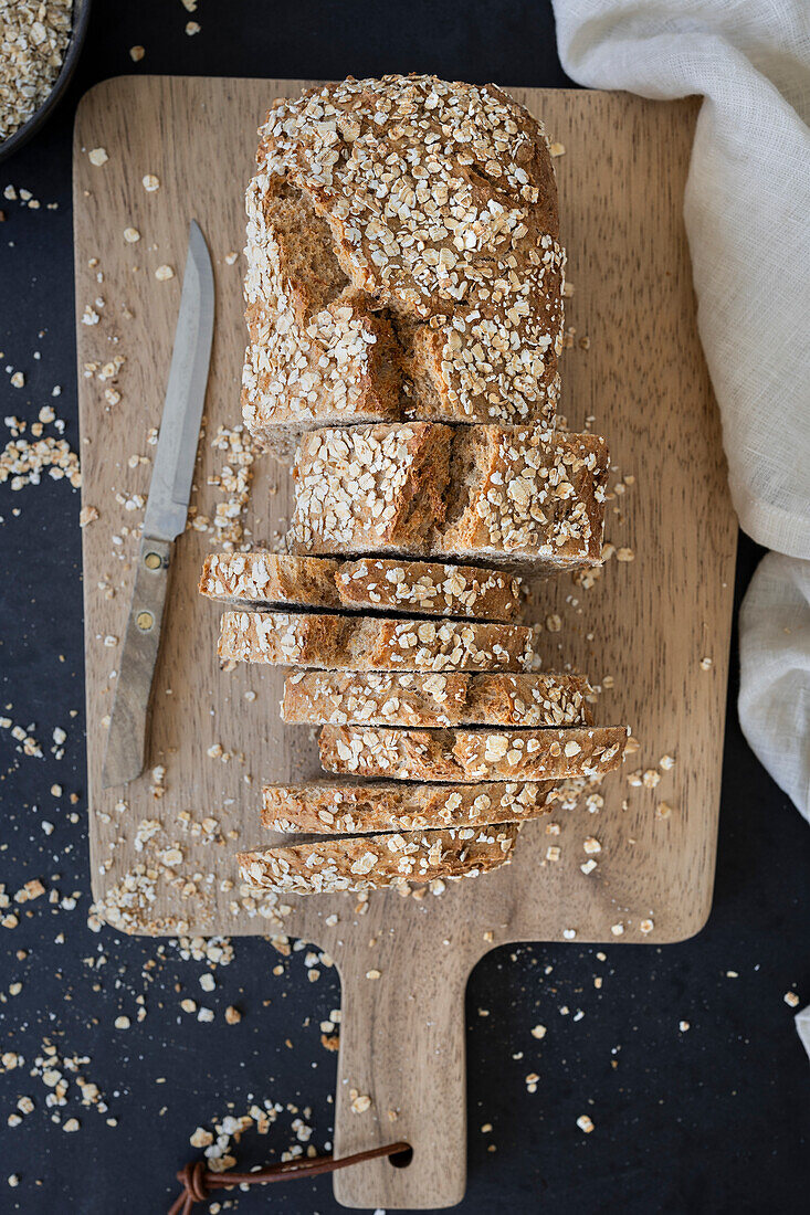 Loaf of Bread with Seeds and Oats