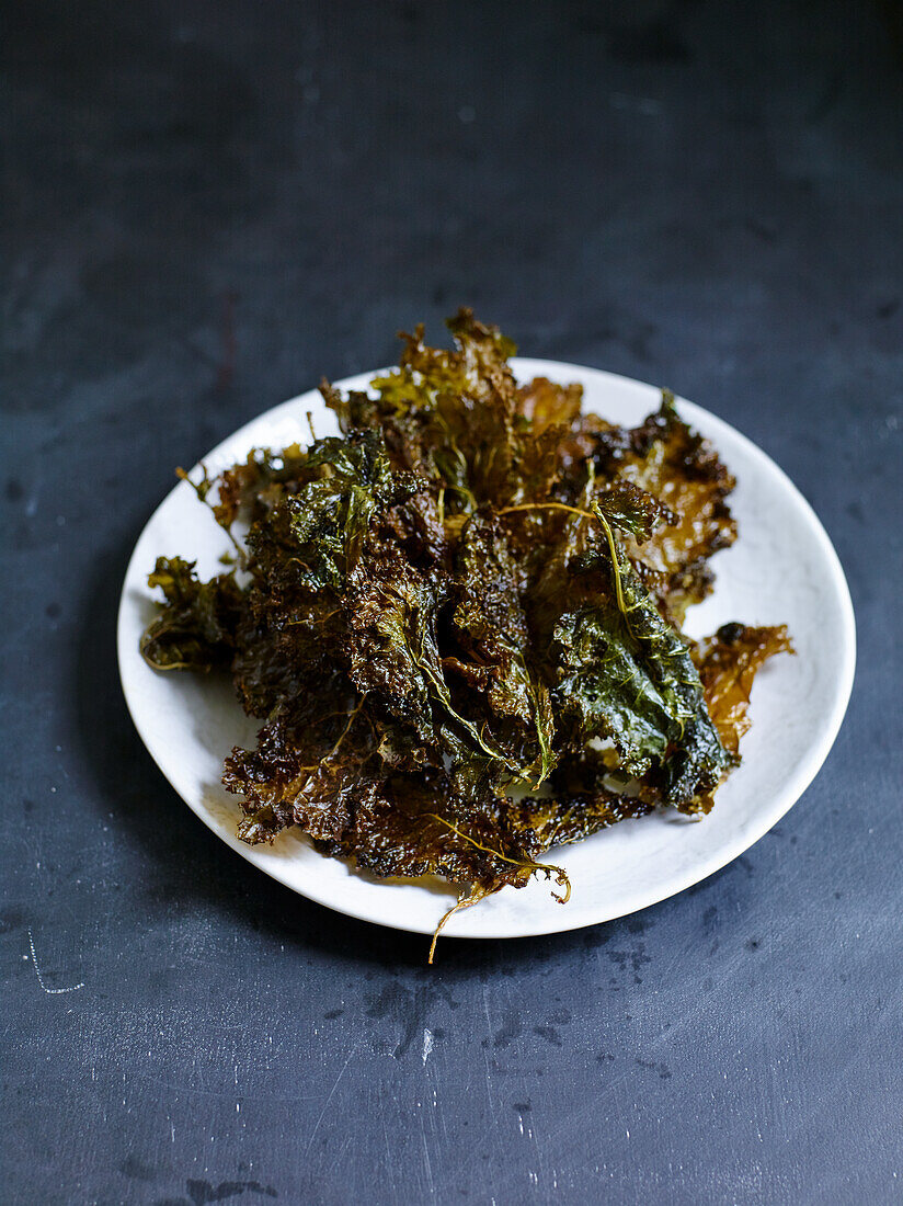 Oven-roasted kale