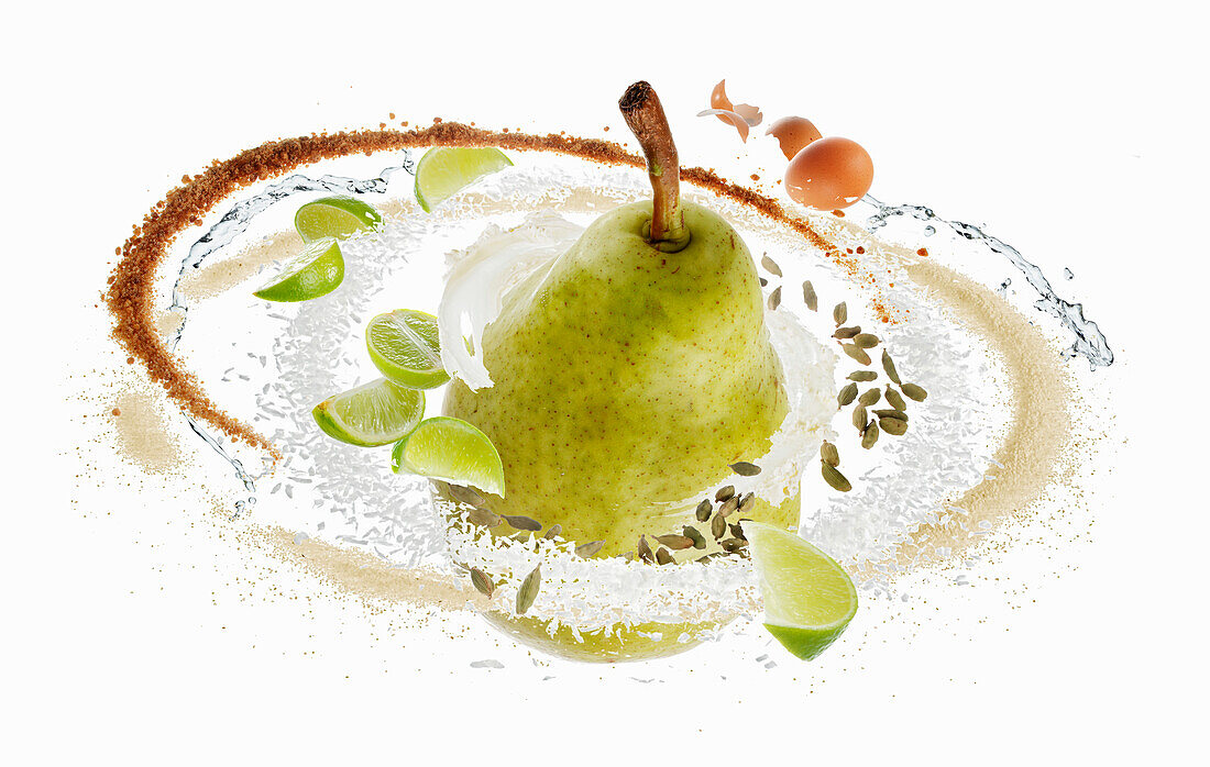 Ingredients for oven-baked pear