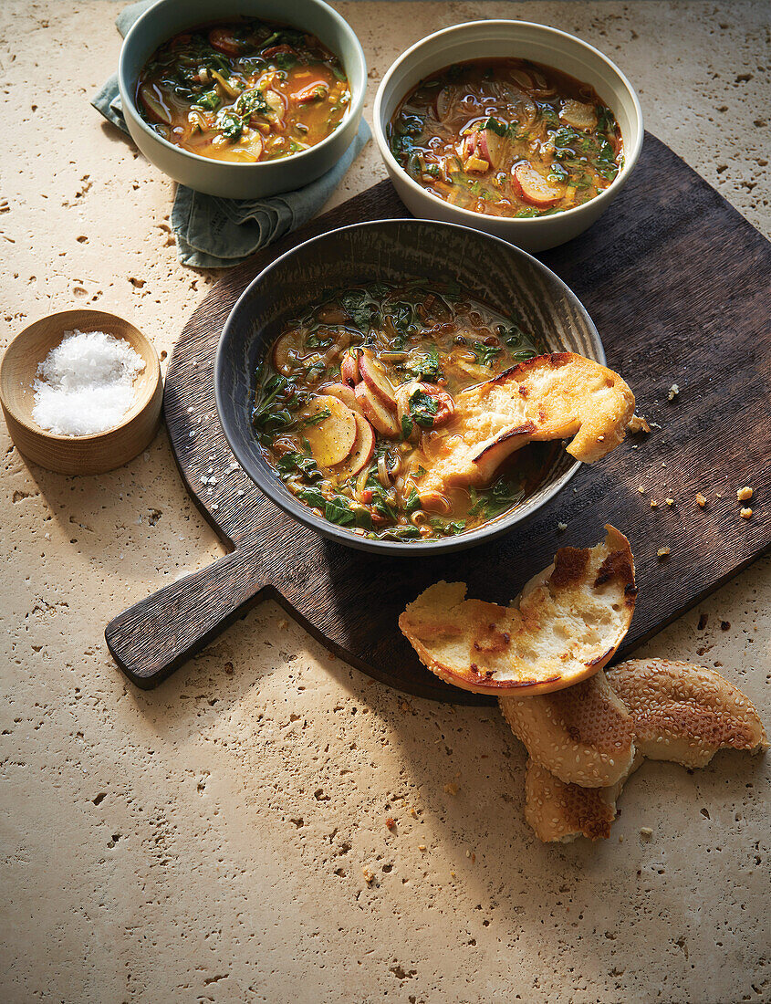 Spicy chorizo and potato soup