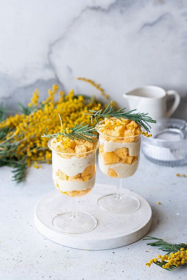 Mimosenkuchen-Trifle