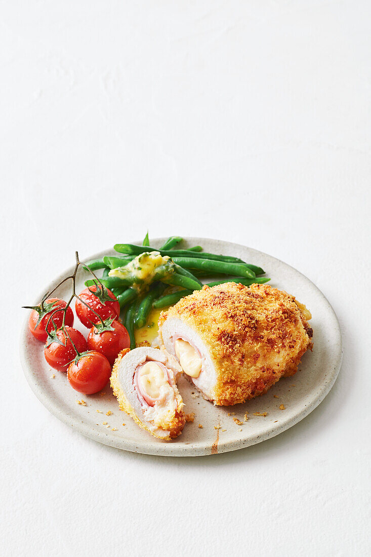 Chicken cordon bleu cooked in the hot air fryer