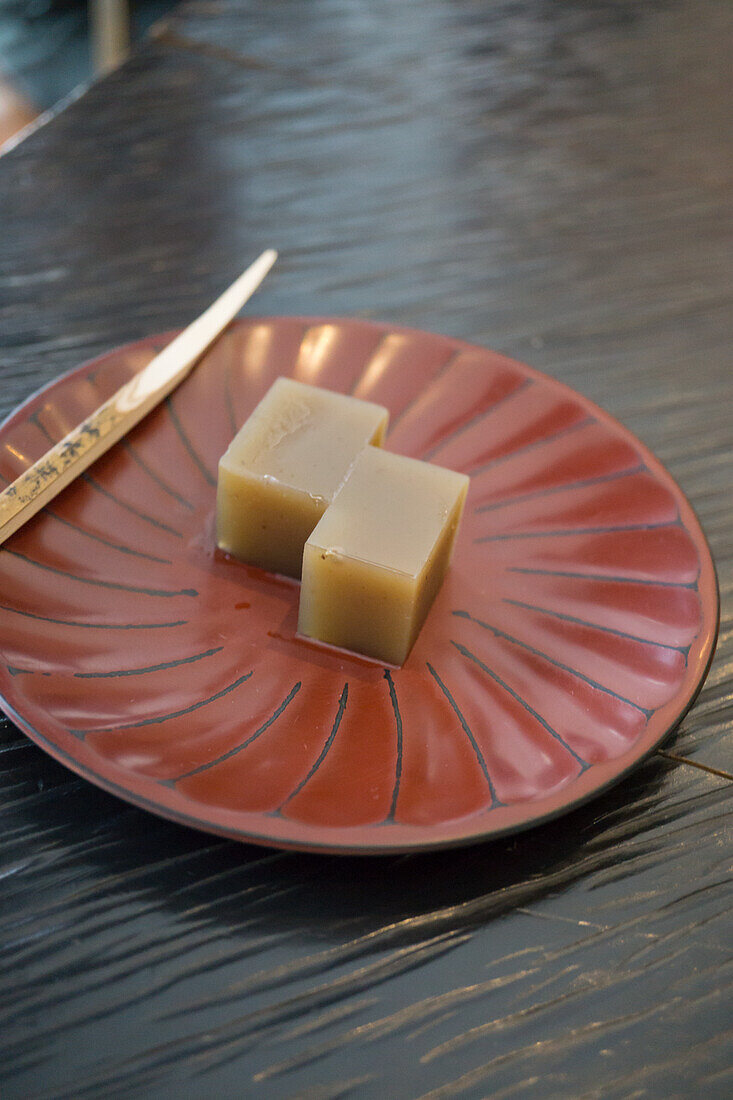 Mochi with cherry blossom flavour (Japanese sweet for the cherry blossom festival)
