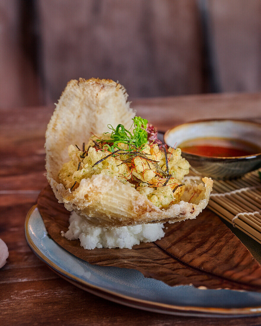 Seezungen-Tempura mit Asia-Dip