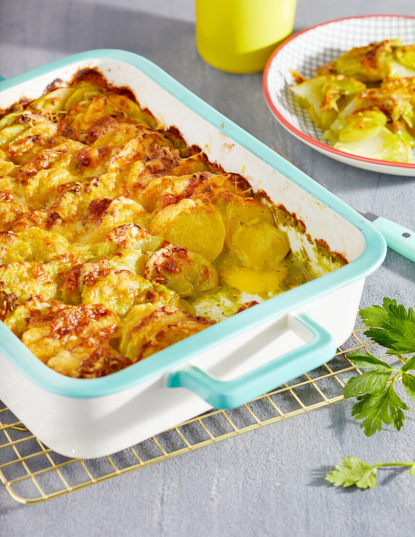 Potato gratin with kohlrabi