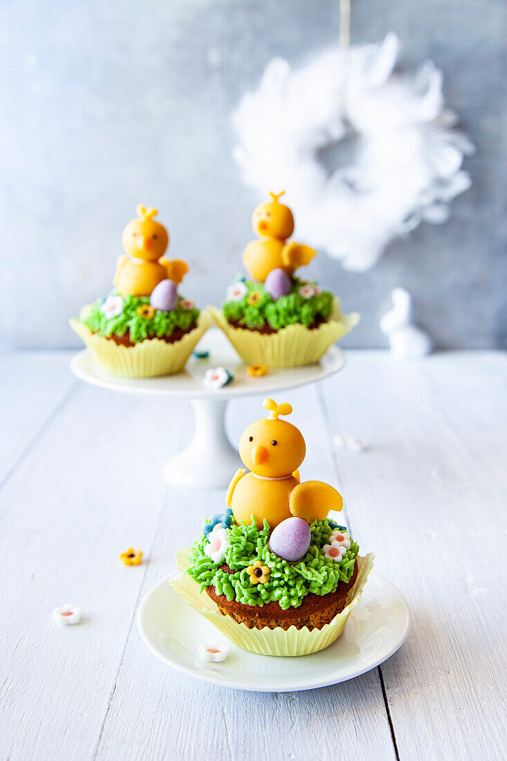 Easter cupcakes in bird's nest shape