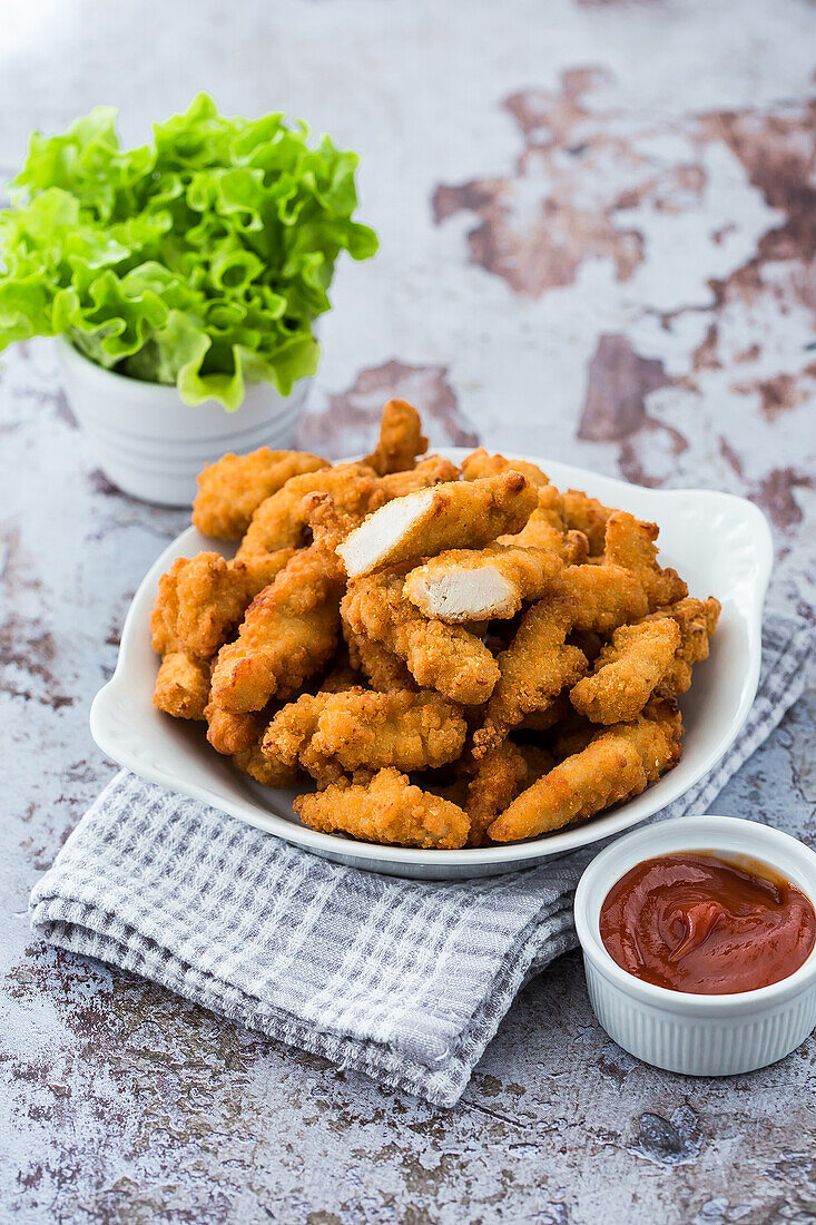 Breaded chicken strips