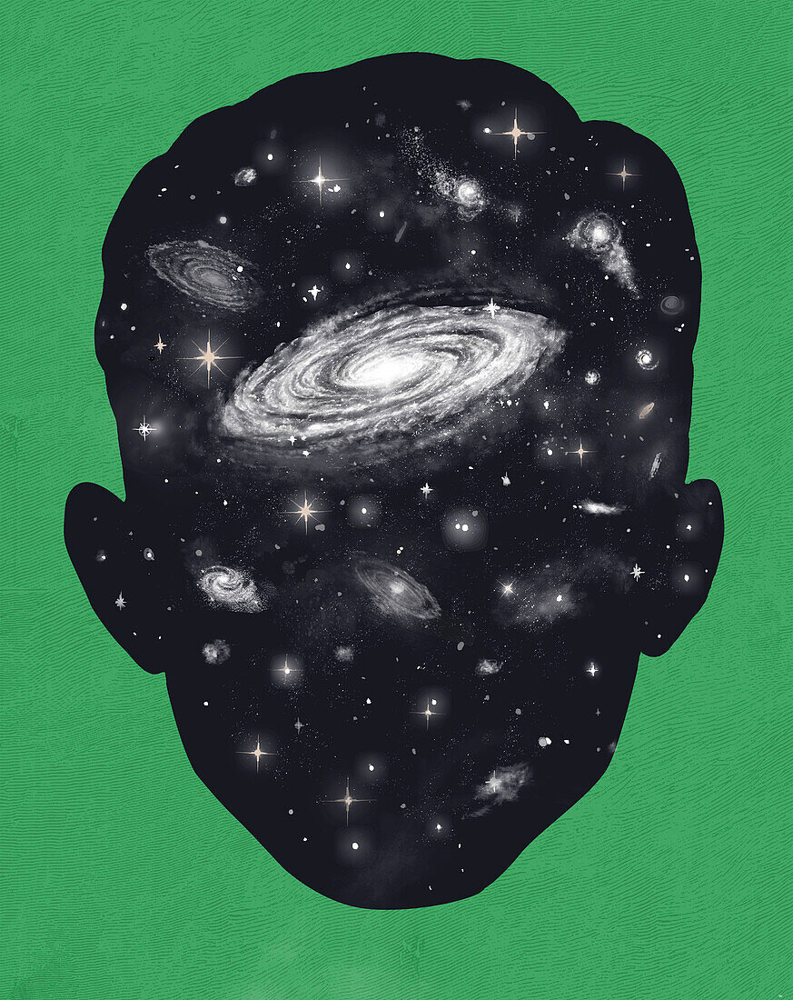 Head full of stars, conceptual illustration