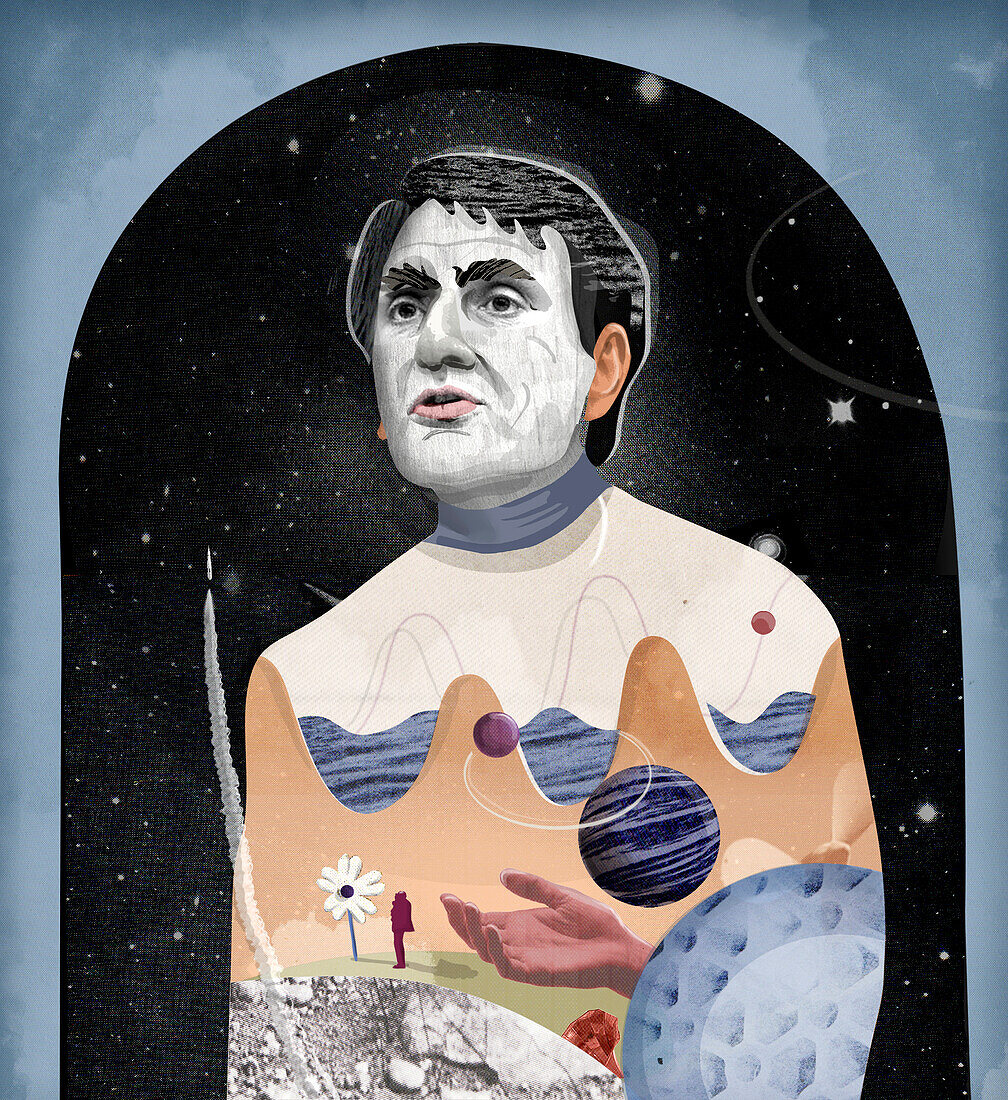 Carl Sagan, conceptual illustration