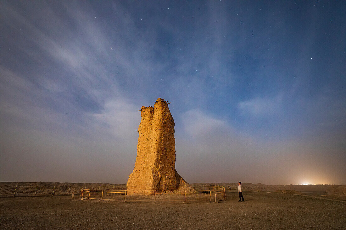 Big Dipper above ancient ruin, Xinjiang, China