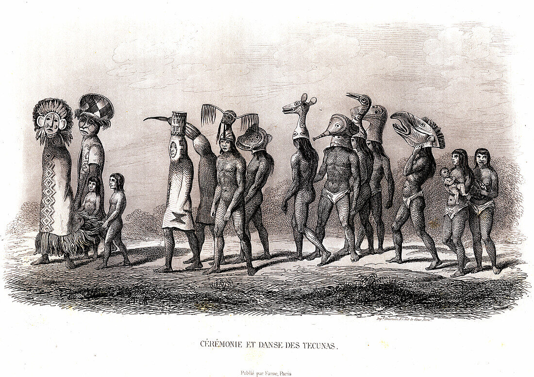 Ticuna of Brazil, 19th century illustration