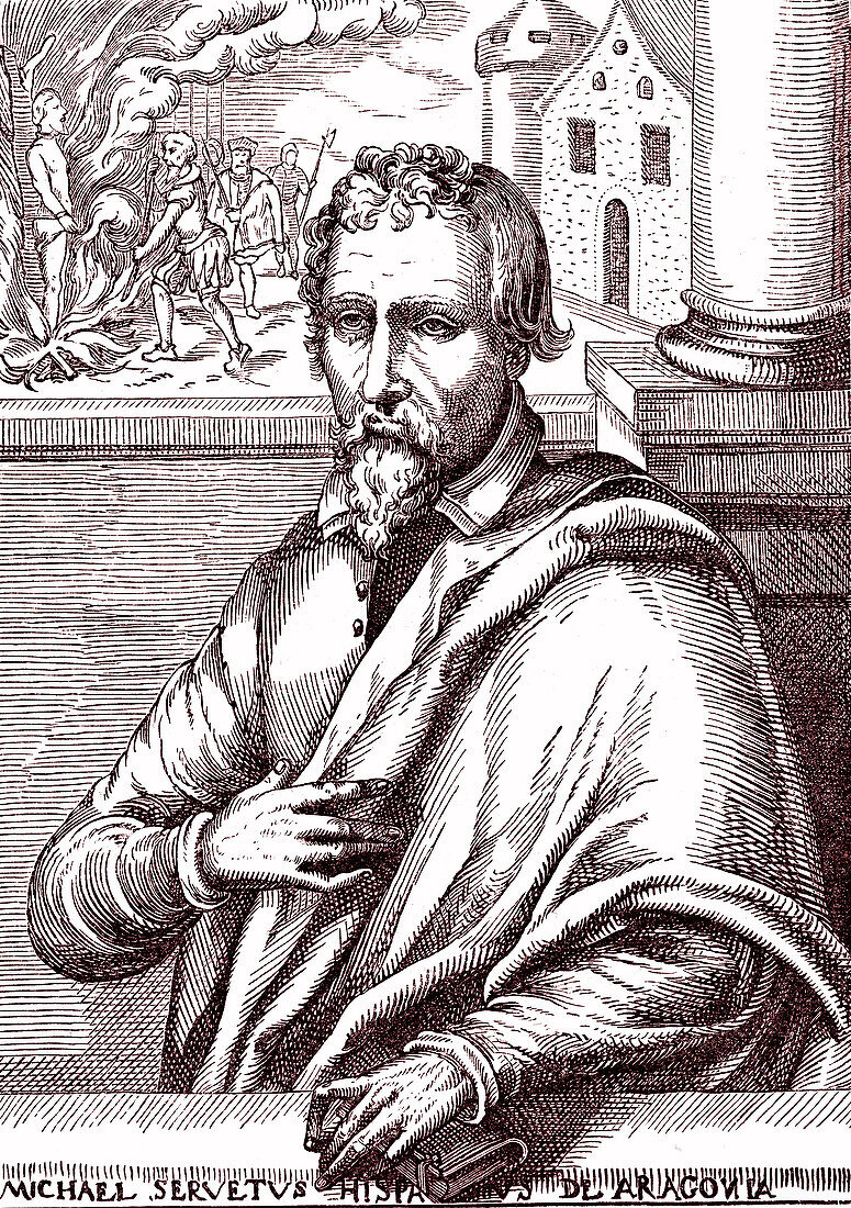Michael Servetus, Spanish physician, illustration