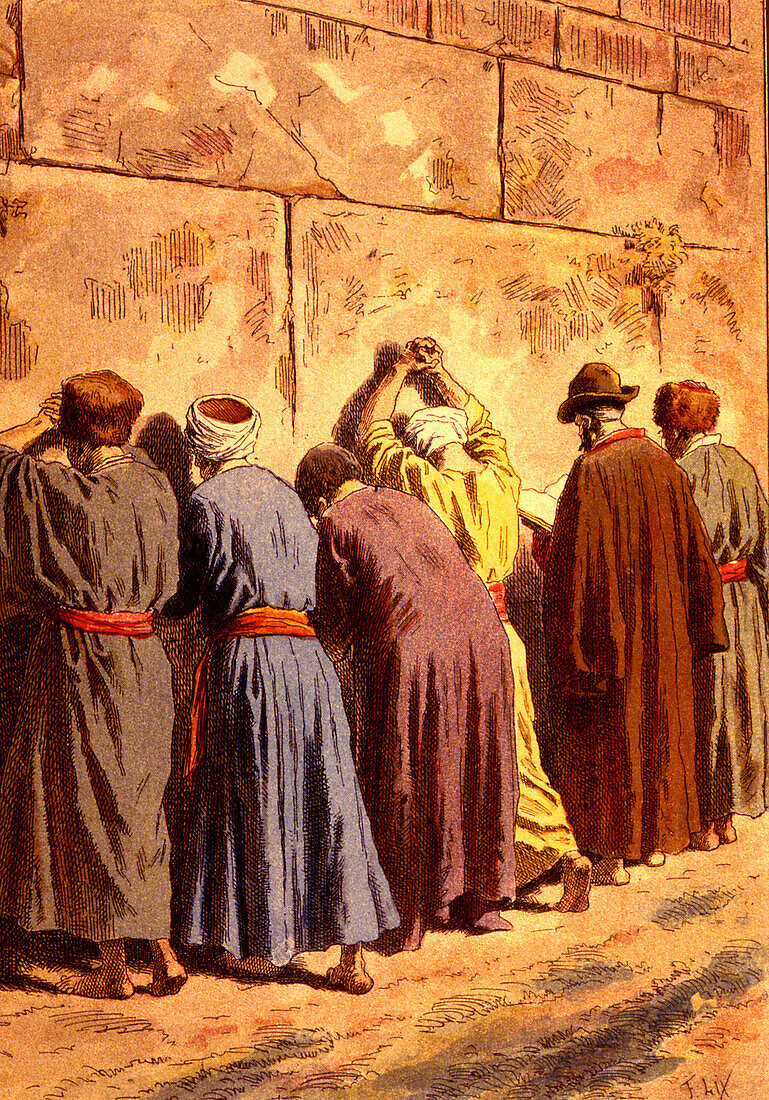 Western Wall, Jerusalem, 19th century illustration