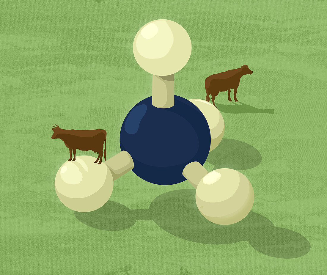 Methane emissions, conceptual illustration