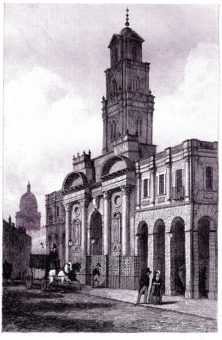 Royal Exchange, London, 19th century illustration