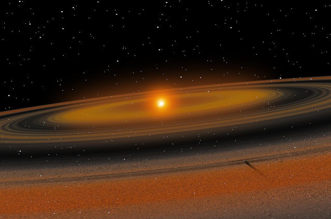 Fomalhaut and its encircling band of dust, illustration