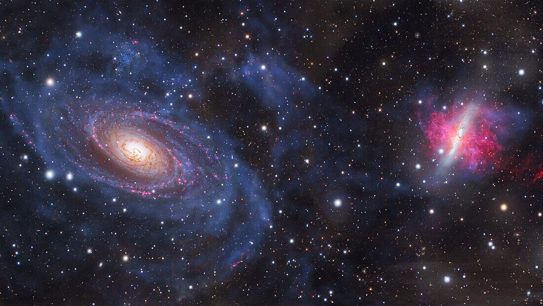 Interacting galaxies M81 and M82, composite image