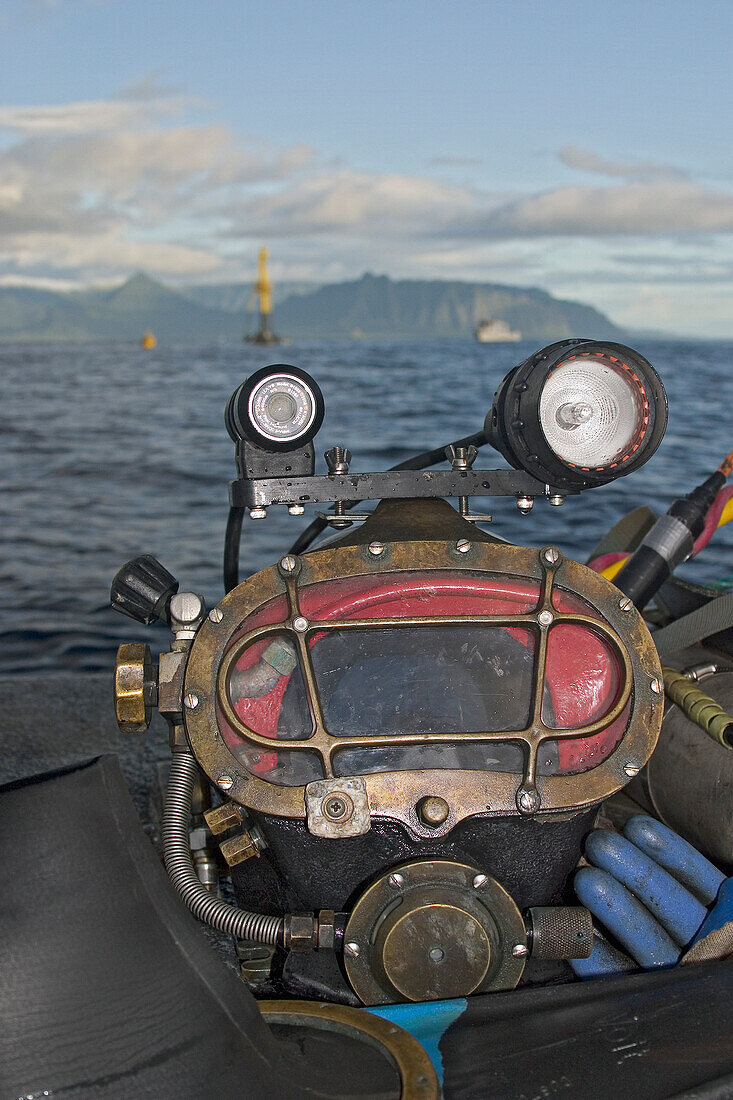 Diving helmet with lights