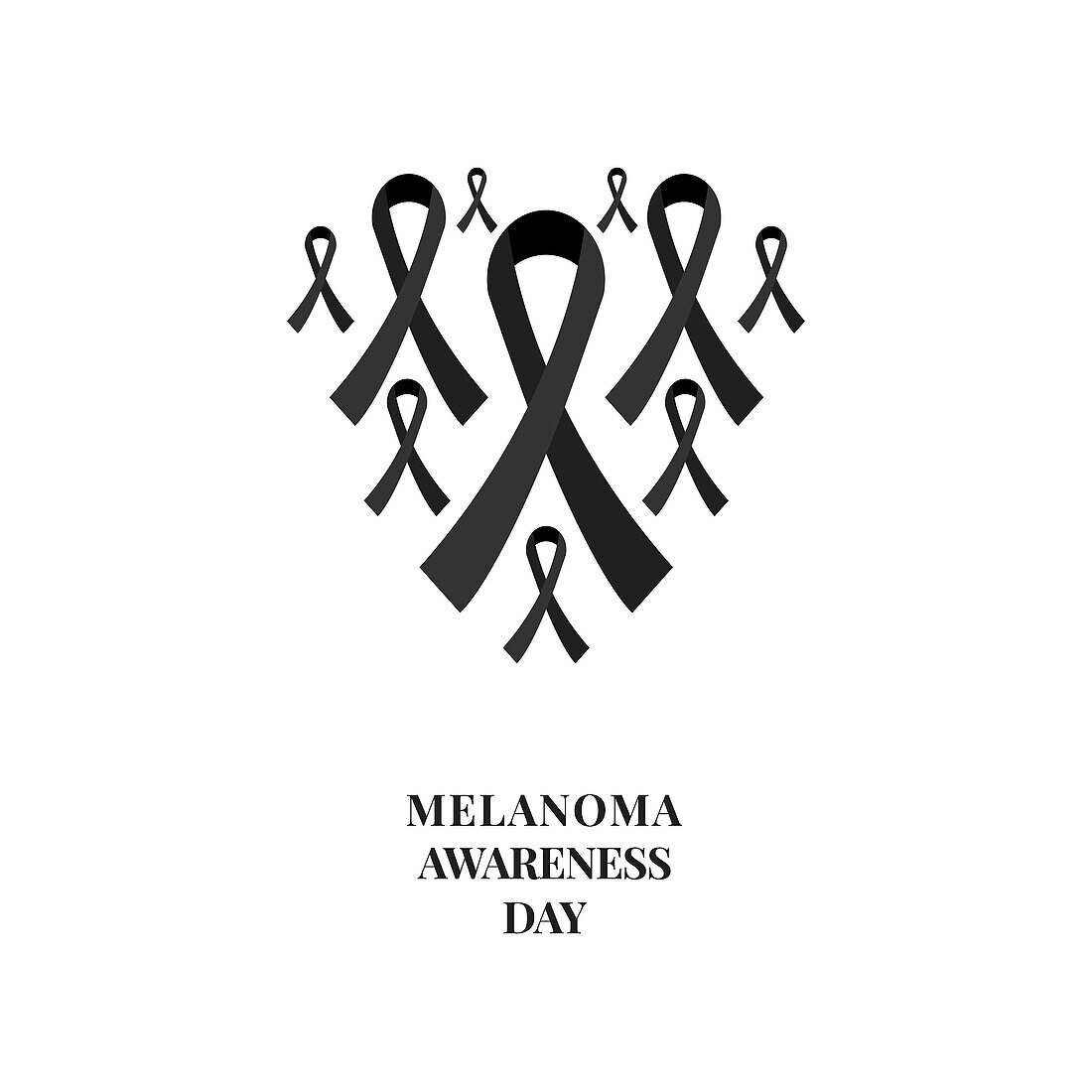 Melanoma awareness ribbon, conceptual illustration