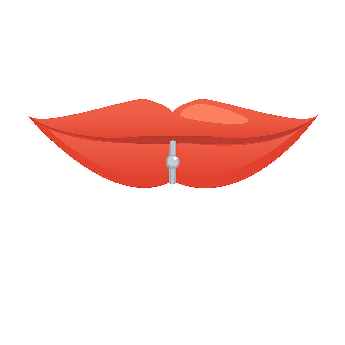 Lip piercing, illustration