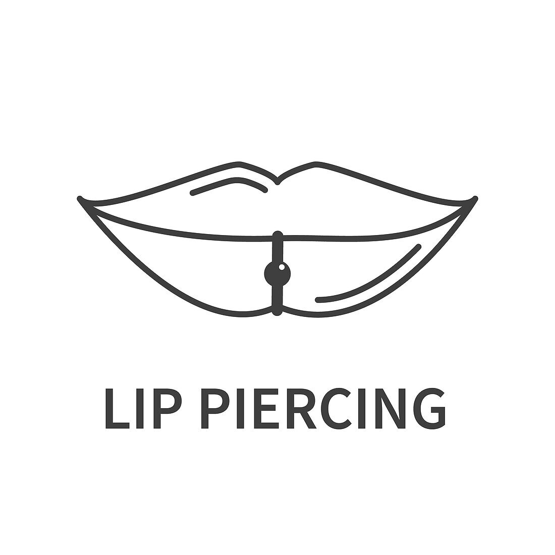Lip piercing, illustration