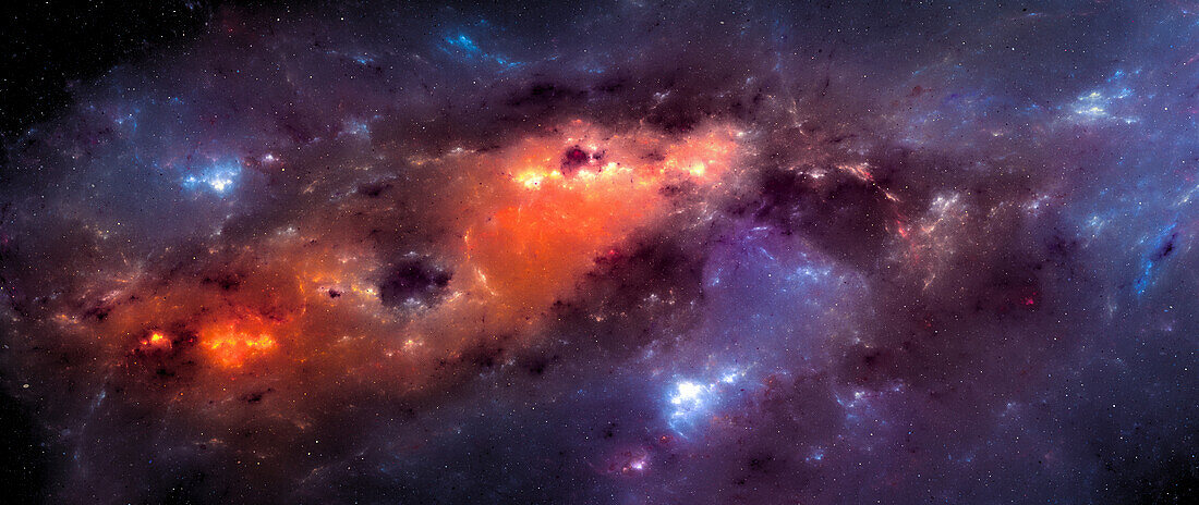 Dark matter in nebula, conceptual illustration