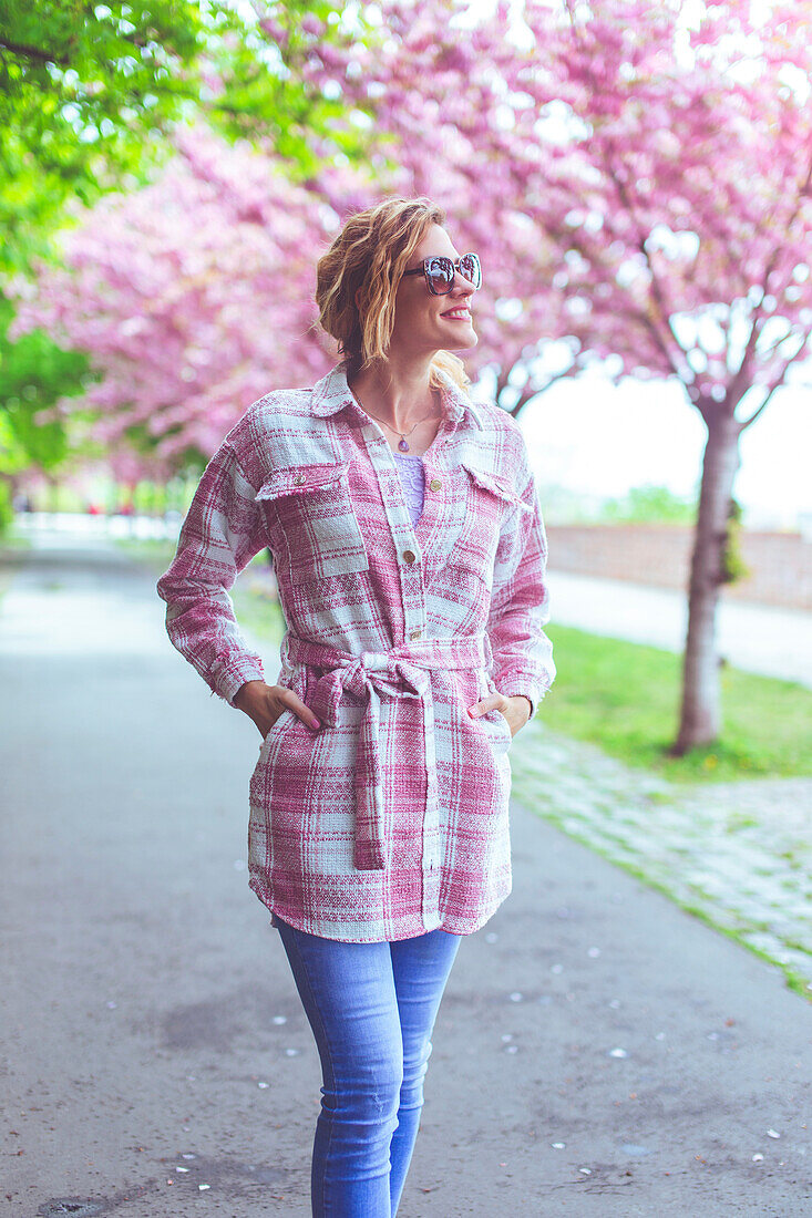 Woman walking in park