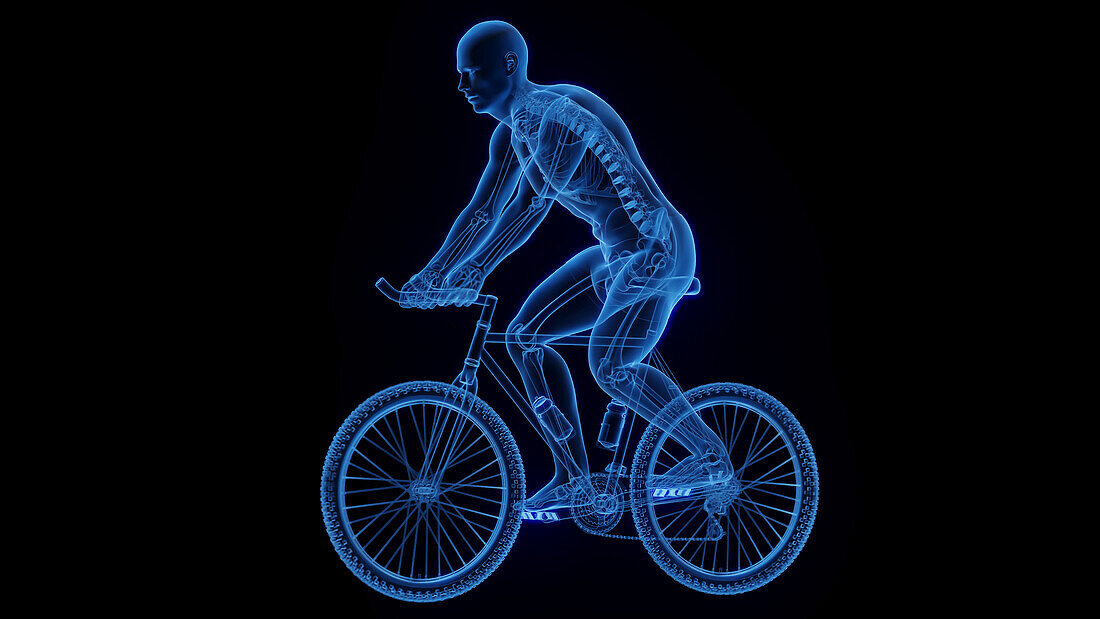 Man cycling, illustration