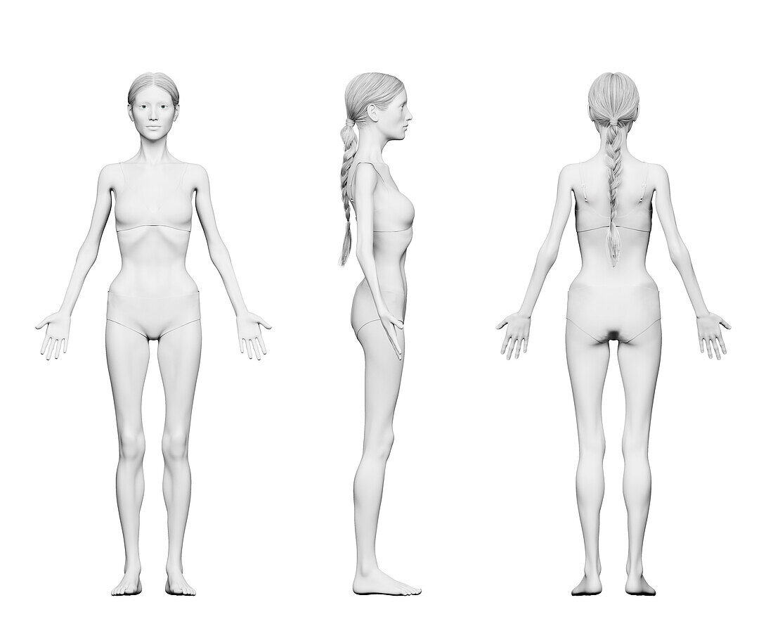 Underweight female body, illustration