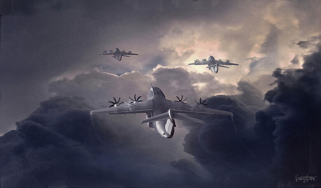 Military transport aircraft, illustration