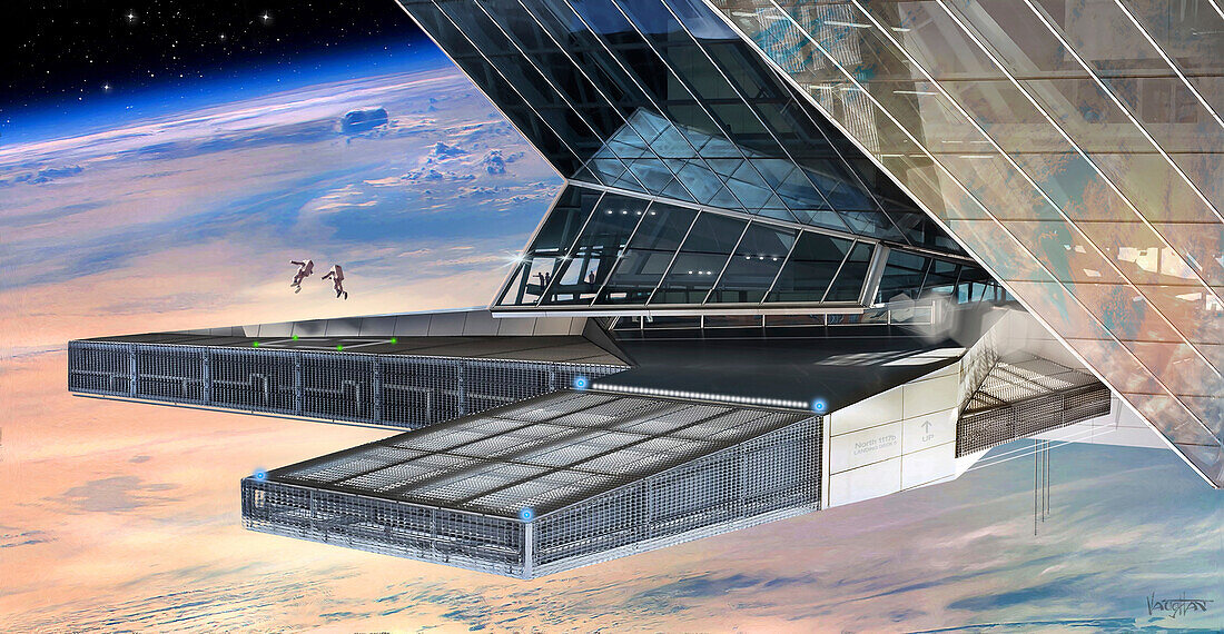 Space station landing deck, illustration