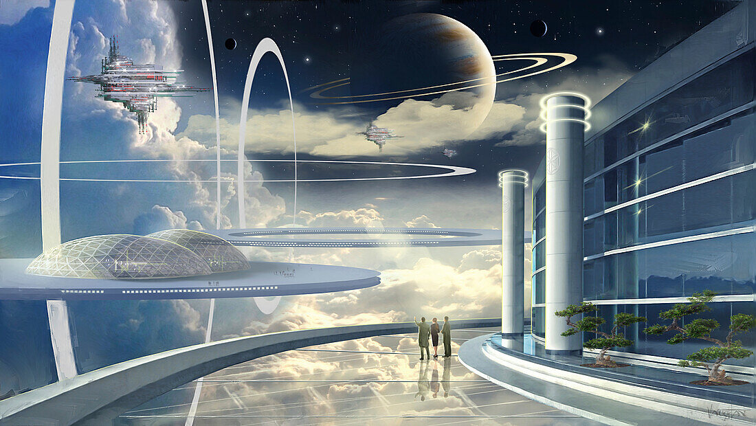 Space colony, illustration