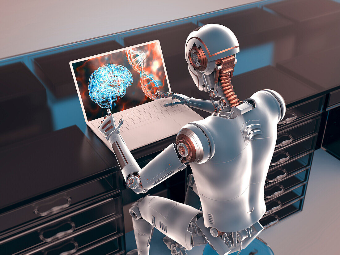AI in neurology, conceptual illustration