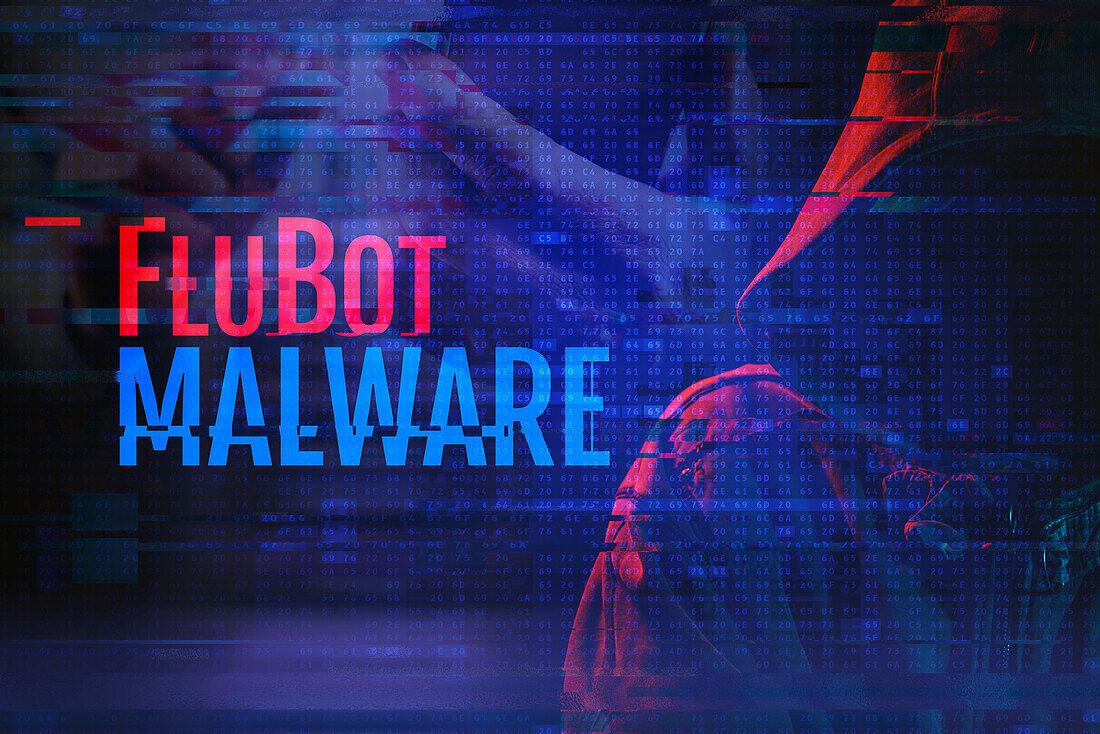 Flubot malware, conceptual illustration