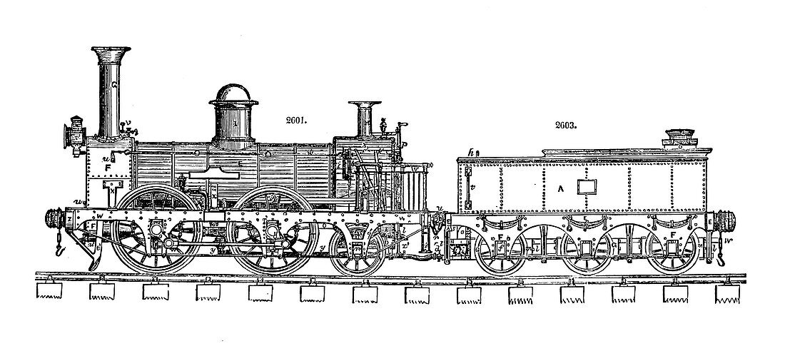 Locomotive engine, illustration