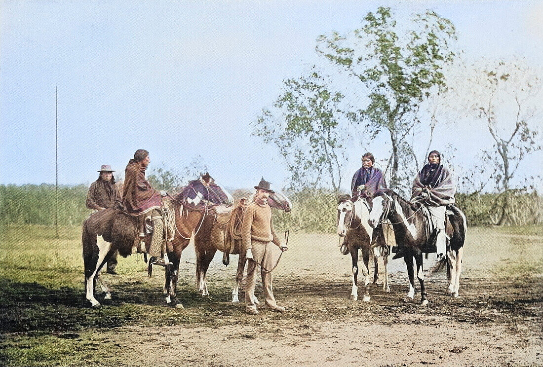 North American Indians prepared for a journey