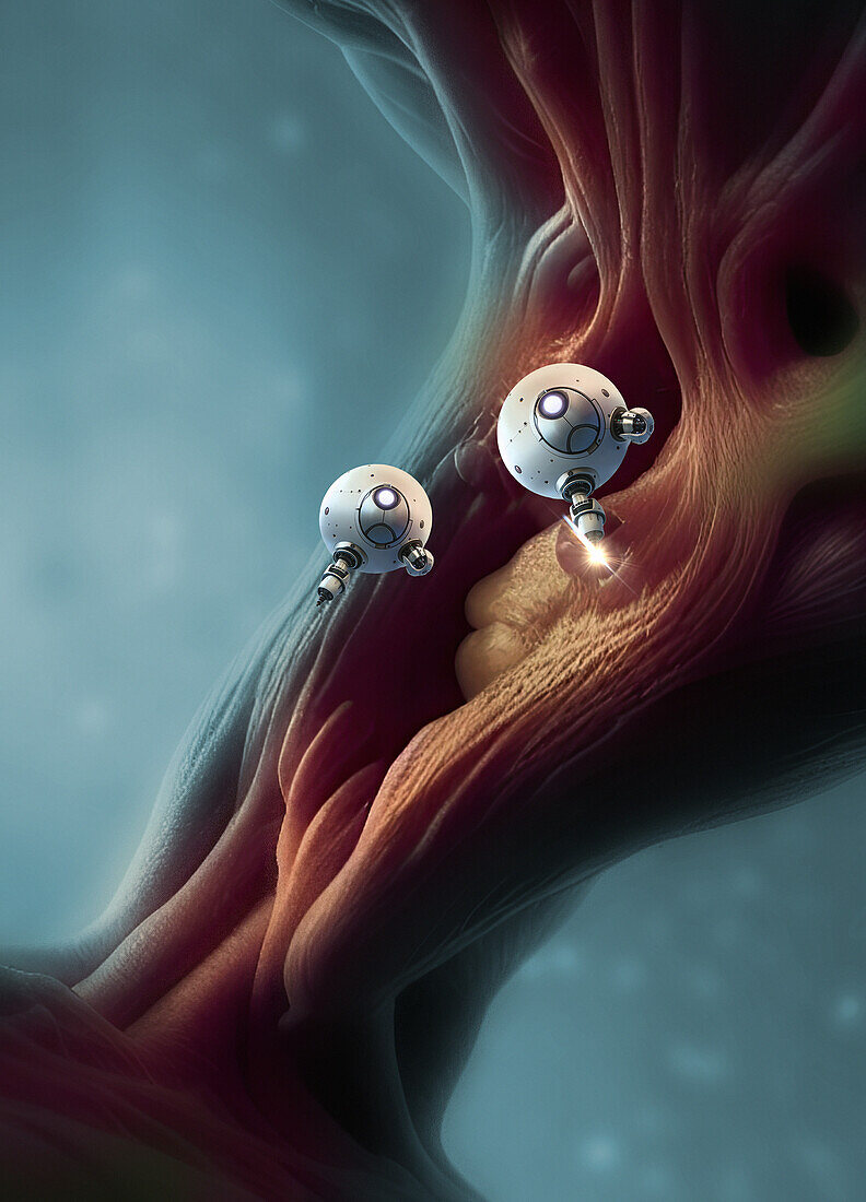 Medical nanorobots, illustration
