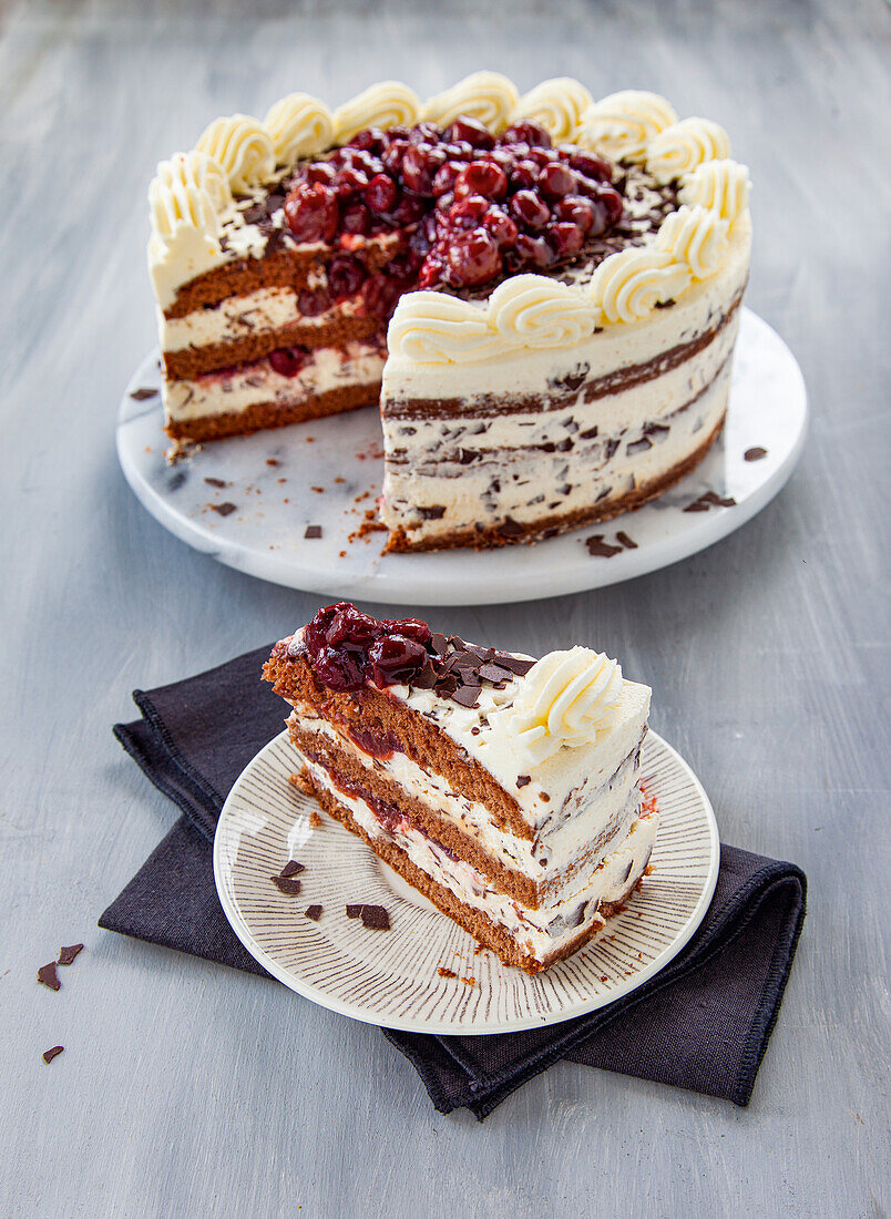 Black Forest cake 'half naked'