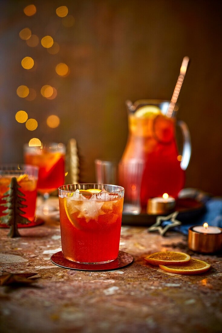 Festive rum and ginger punch