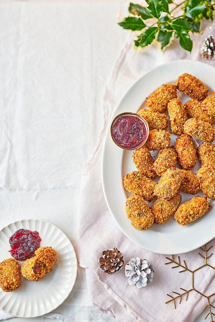 Pancetta and cheddar cranberry croquettes